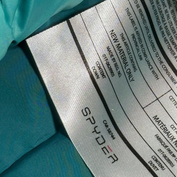 Spyder Syrround Down Jacket Womens Small Blue Goose Puffer Mock Neck Outdoor - Picture 9 of 16